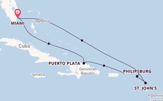 Caribbean vanaf Miami, Verenigde Staten met de MSC Seashore