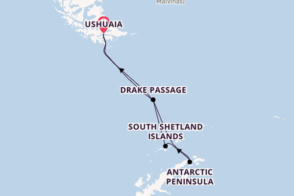 Antarctic Ocean from Ushuaia, Argentina with the Le Lyrial