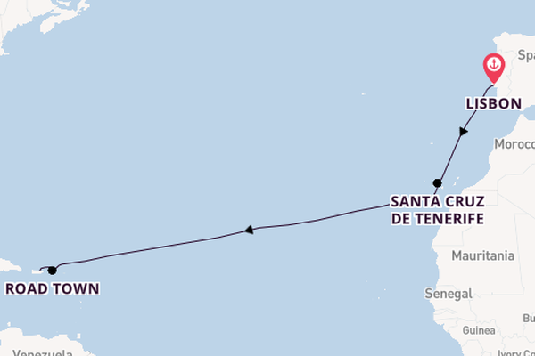 Eastern Caribbean from Lisbon, Portugal with the Evrima