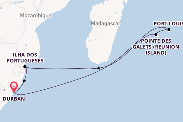 Southern Africa from Durban, South Africa with the MSC Armonia 