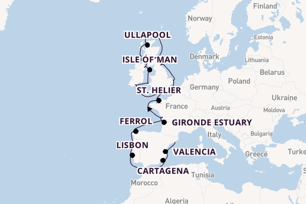 British Isles from Barcelona, Spain with the Seabourn Sojourn