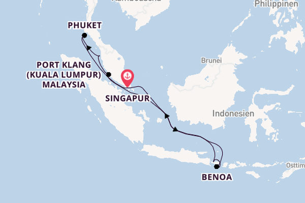 Südostasien ab Singapur, Singapur auf der Celebrity Millennium