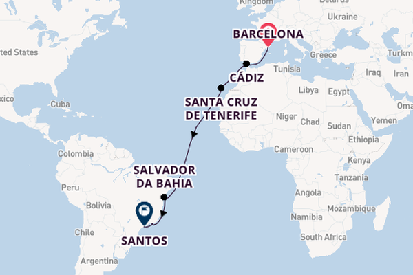 Transatlantic from Barcelona, Spain with the MSC Armonia 