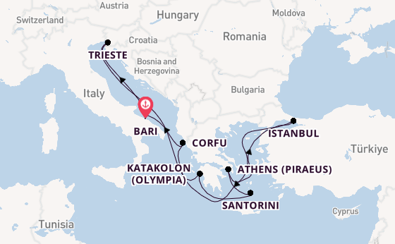 Mediterranean Sea from Bari, Italy with the MSC Fantasia