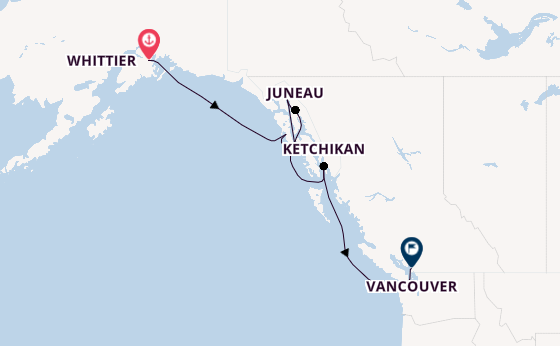 Alaska vanaf Whittier, Alaska met de Seven Seas Explorer