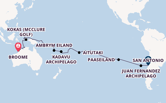 Transpacifisch vanaf Broome, Australië met de Seabourn Pursuit