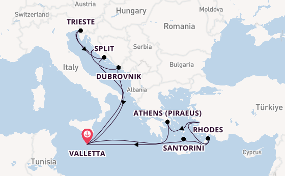 Mediterranean Sea from Valletta, Malta with the Azura