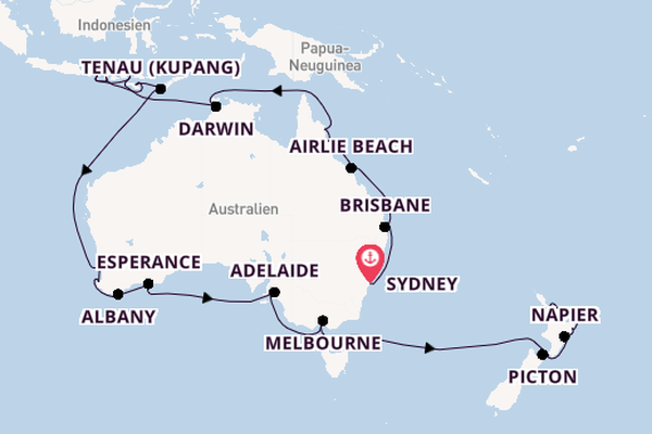 Australien und Neuseeland ab Sydney auf der Riviera