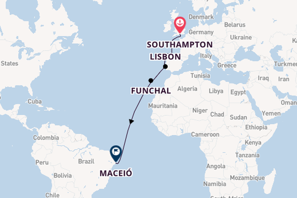 Transatlantic from Southampton, England with the MSC Meraviglia