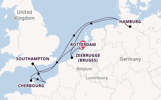 England from Rotterdam, Netherlands with the MSC Preziosa