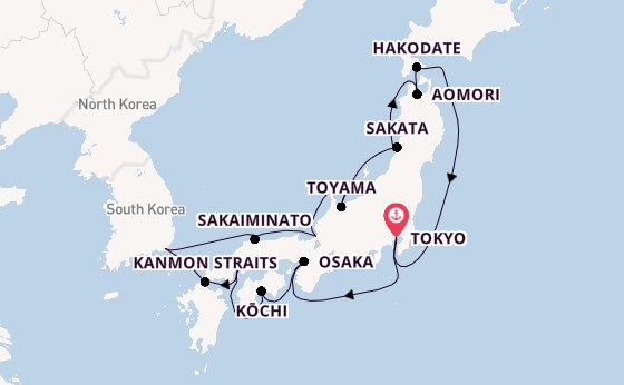 Circle of Japan Cruise Including Tokyo Stay