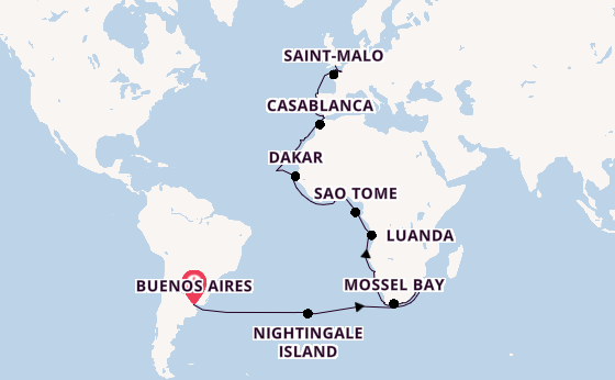 Transatlantic from Buenos Aires, Argentina with the Seabourn Quest