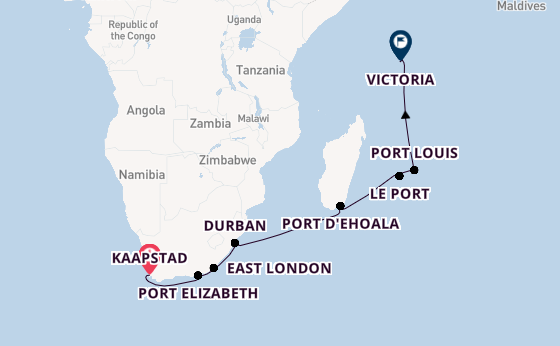 Indische Oceaan vanaf Kaapstad, Zuid-Afrika met de Amera
