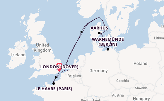 British Isles from London (Dover), England, United Kingdom with the Carnival Miracle