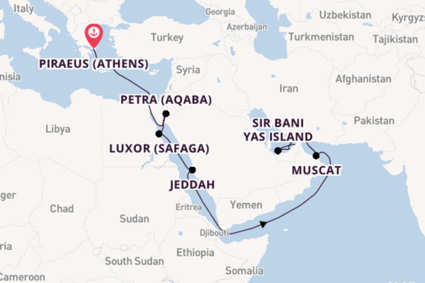 Middle East from Piraeus (Athens), Greece with the Seven Seas Voyager