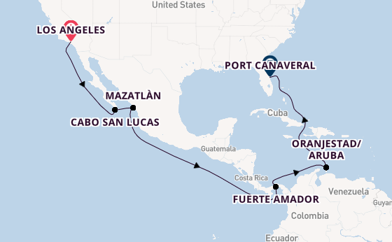 Mexican Riviera from Los Angeles, California, USA with the Star Princess