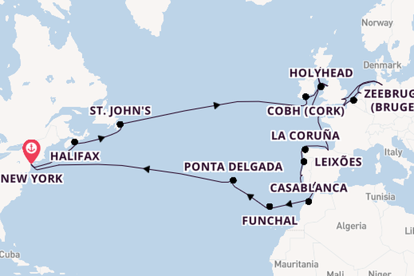 Transatlantic from New York, USA with the Coral Princess
