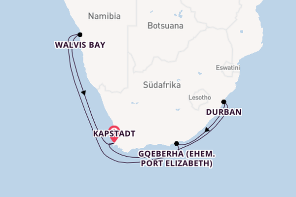 Südafrika ab Kapstadt, Südafrika auf AIDAblu