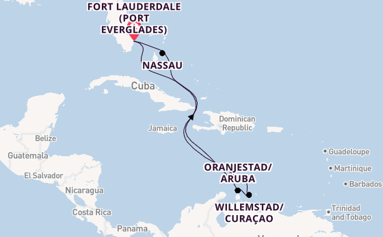 Caribbean from Fort Lauderdale (Port Everglades), Florida, USA with the Adventure of the Seas