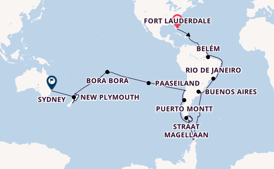 Transpacifisch vanaf Fort Lauderdale, Verenigde Staten met de Volendam