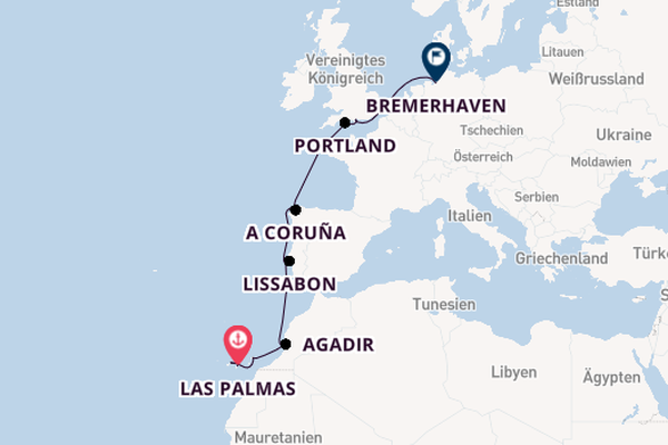 Kanarische Inseln ab Las Palmas, Gran Canaria auf der Artania