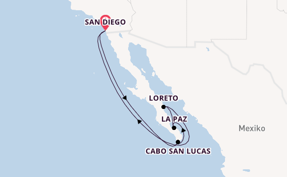 USA Westküste ab San Diego, USA auf der Zuiderdam
