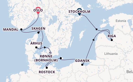 Noorwegen vanaf Oslo, Noorwegen met de Seven Seas Grandeur
