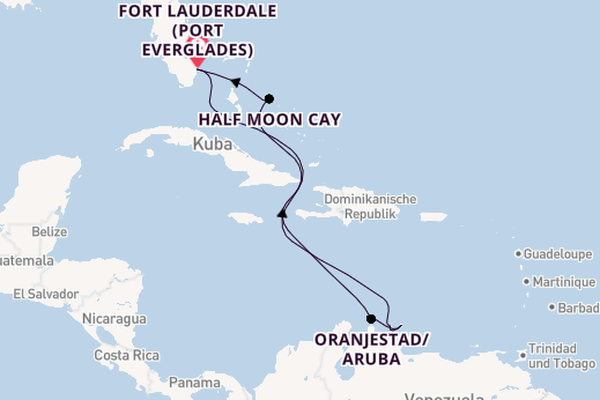 Karibik ab Fort Lauderdale (Port Everglades), USA auf der Oosterdam