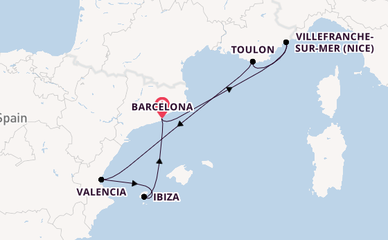 Western Mediterranean from Barcelona, Spain with the Resilient Lady