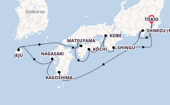 Japan ab Tokio, Japan auf der Seabourn Encore