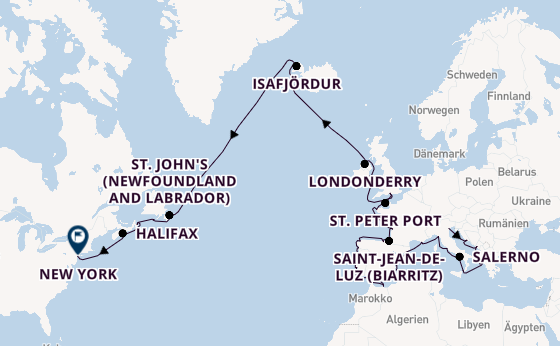 Transatlantik ab Venedig, Italien auf der Sirena