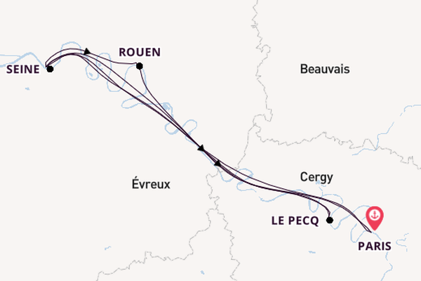 Seine River, Europe from Paris, France with the Viking Nerthus