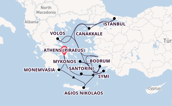 Eastern Mediterranean from Athens (Piraeus), Greece with the Seabourn Ovation 