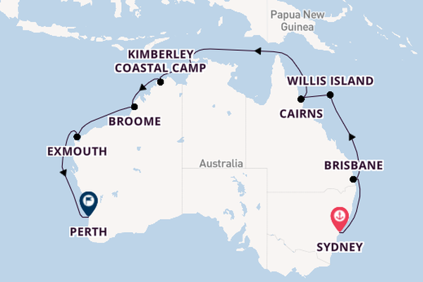 Australië vanaf Sydney, Australië met de Sapphire Princess