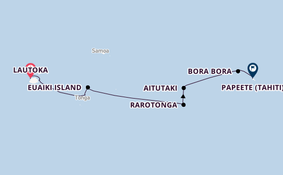 Polynesien ab Lautoka, Fiji auf der Silver Cloud