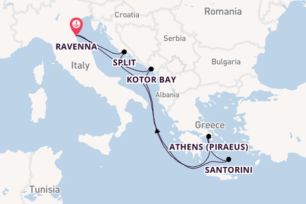 Mediterranean Sea from Ravenna, Italy with the Explorer of the Seas
