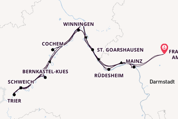 Mosel ab Frankfurt am Main, Deutschland auf der Andrea