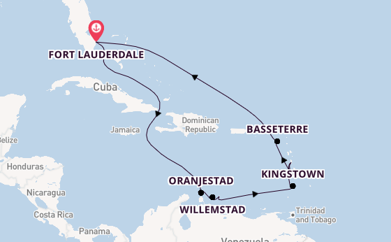 Zuidelijke Caraïben vanaf Fort Lauderdale, Verenigde Staten met de Celebrity Eclipse