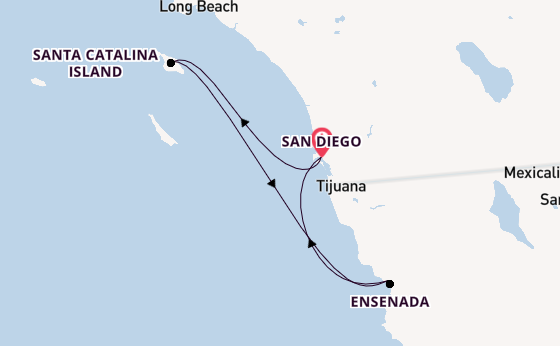 Amerikaanse Westkust vanaf San Diego, Verenigde Staten met de Disney Wonder