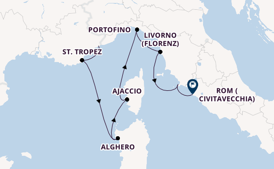 Westliches Mittelmeer ab Monte-Carlo, Monaco auf der Silver Ray