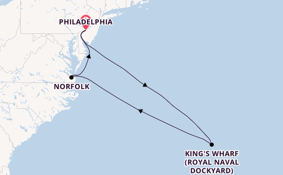 East Coast USA from Philadelphia, Pennsylvania, USA with the Norwegian Gem