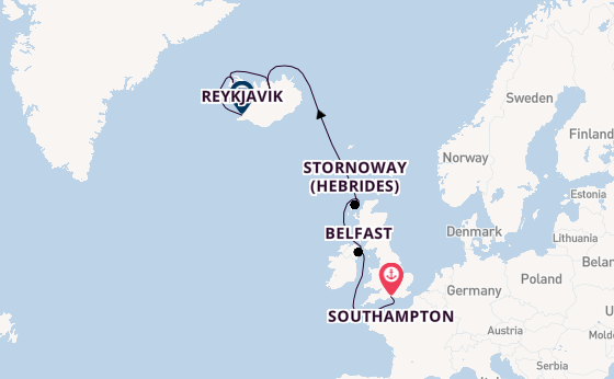 British Isles from Southampton, England with the EXPLORA IV