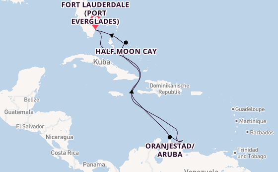 Karibik ab Fort Lauderdale (Port Everglades), USA auf der Oosterdam