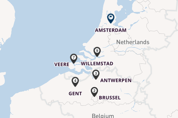 Maas vanaf Brussel, België met de Celebrity Compass