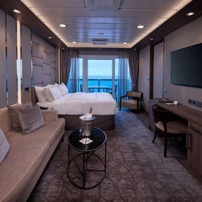 Come aboard the undefined and discover one of 43 cabin categories on a total of 9 decks that can accommodate 694 passengers. Choose your dream cabin and feel at home on board the undefined!