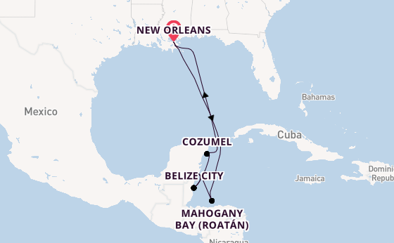 Western Caribbean from New Orleans, Louisiana, USA with the Mariner of the Seas