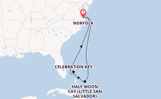 East Coast of America from Norfolk, Virginia, USA with the Carnival Freedom 