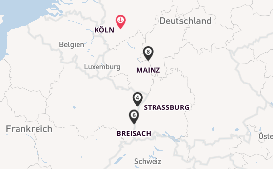 Rhein ab Köln, Deutschland auf der MS VistaSky