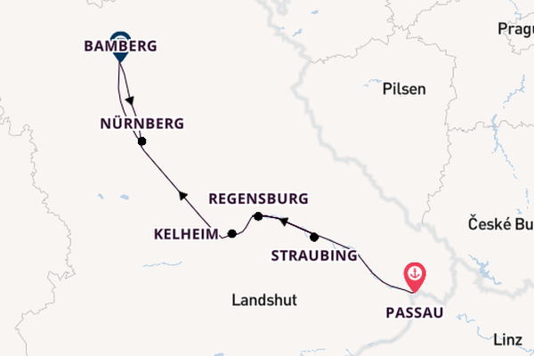 Donau vanaf Passau, Duitsland met de Adora