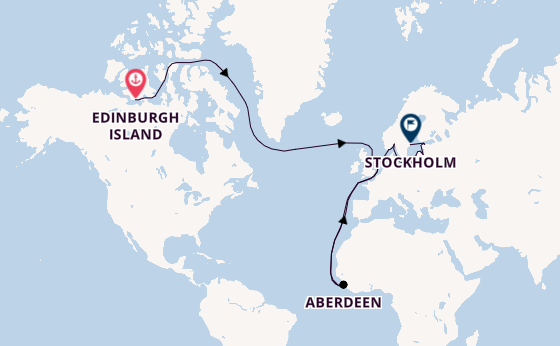 Transatlantic from Edinburgh Island, Canada with the Seven Seas Voyager